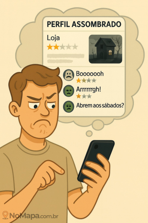 Cliente frustrado com um perfil de empresa ruim no Google